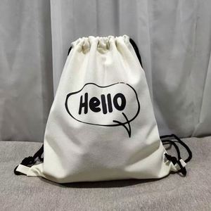 Bolsa con Cordón de Algodón Orgánico Resistente y Reciclable, Mochila de Lona de Algodón de Color Natural, MOQ Bajo - Product Image 5