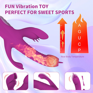 Vibrador 3 en 1 para Mujeres con Calor, Succión y Lengua Vibrante, Estimulador de Punto G, Clítoris, Vagina y Ano con Perlas - Product Image 2