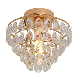 Low MOQ Modern Round Crystal <b>Ceiling</b> <b>Light</b> for Corridor Silver Crystal <b>Ceiling</b> Chandelier Lamp for Living Room Kitchen Decor - Product Image 1