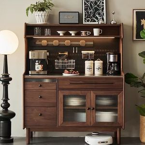 Nordic Walnut <b>Sideboard</b> Solid Wood Coffee Tea Cabinet <b>Storage</b> Living Room Cabinet - Product Image 1