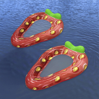 Nouvelle chaise de piscine flottante gonflable écologique fraise hamac en maille épaissie portable unisexe avec dossier de salon d'eau