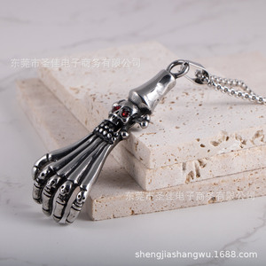 Pendentif main squelette en alliage de zinc, breloque à thème pour homme, cadeau SP1070 - Product Image 5