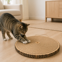 Grattoir à chat rond en liège naturel, planche à gratter circulaire pour chats d'intérieur, pour aiguiser les griffes