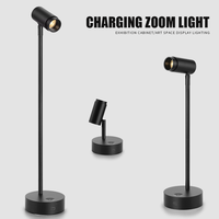 Foco LED para Exposiciones 3W 10-40 °   Lámpara de Gabinete Portátil Recargable Tipo-C con 3 Niveles de Intensidad, CRI97, para Exhibición y Galerías