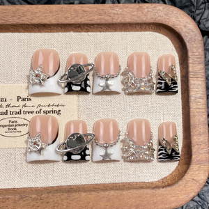 Conception originale ODM, ongles en acrylique faits à la main en 3D, courbes françaises, pose complète, PMMA, <span class=keywords><strong>faux</strong></span> ongles doublement embossés - Product Image 2