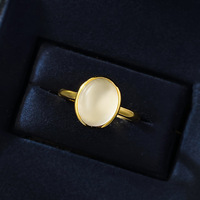 Bague en argent S925 8 * 10 en jade de quartz naturel, style polyvalent de luxe léger quotidien
