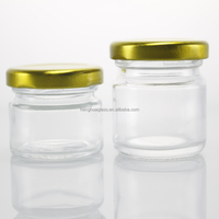 Pot en verre rond transparent de 30 ml avec couvercle à vis, pot en verre de 1 oz avec capuchon métallique pour caviar, nid d'oiseau, safran, confiture - Vente chaude