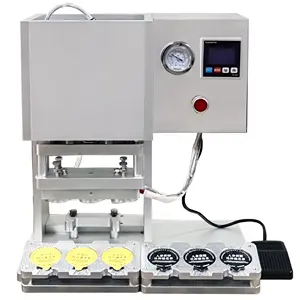 Machine semi-automatique d'emballage de sachets de thé en petite canette de film d'aluminium machine à sceller les gobelets machine à presser à chaud le plastique