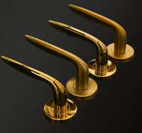 Serrure de porte à cylindre à clé finition or mat de qualité supérieure, design moderne pour hôtels et appartements, durabilité et style réunis, installation facile
