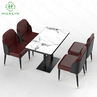 HUALIN Table de salle à manger moderne en pierre frittée de haute qualité pour restaurant Table de salle à manger en marbre Tables et chaises de café pour hôtel