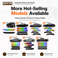 Kontrol Aplikasi Pintar Lampu Penanda Samping Bumper Depan Belakang RGB untuk Camaro CTS ATS Lensa Bening Peningkatan Gaya Mobil 4PCS