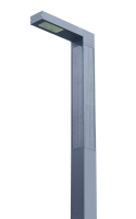 Poteau d'éclairage solaire vertical intégré 100W avec panneau cylindrique en silicium monocristallin et capteur de mouvement PIR à intensité variable