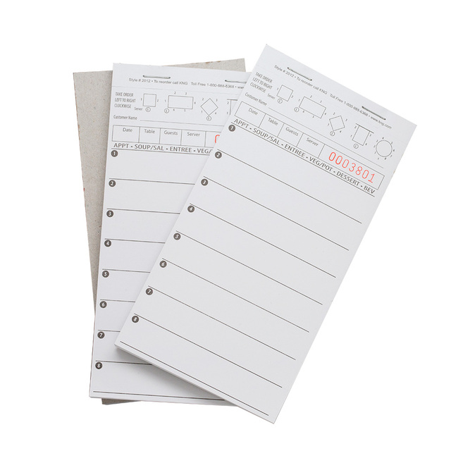 2 Part Carbonless Guest Check Waiter Order Pads for Restaurant (50 Pack)