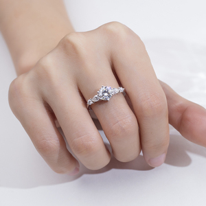 Anillo de diamantes cultivados en laboratorio de oro blanco de 9 quilates Messi Jewelry MSR-2023 para mujer - Product Image 5