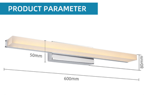 โคมไฟติดผนัง LED โมเดิร์น อลูมิเนียมอัลลอยด์ 3500K แสงวอร์มไวท์ ควบคุมด้วยระบบสัมผัส ติดตั้งบนพื้นผิว ไฟกระจกห้องน้ำ ดีไซน์มินิมอล - Product Image 6