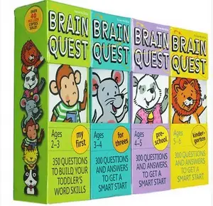 Brain task 4 books Brain Quest children's intelligence development interactive question and answer card