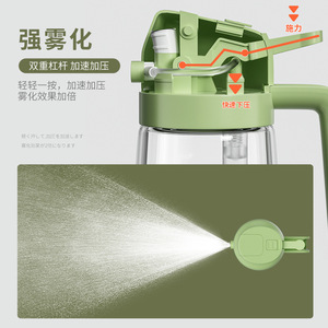 Dual Purpose Oil Bottle Glass Spray Bottle Leak Proof Kitchen Condiment Container With Plastic Lid Press To Spray Oil - Product Image 1