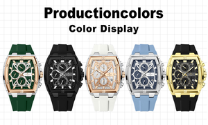 Montre pour homme REWADR RD832261M, marque originale, mode, sport, chronographe, calendrier, bracelet en silicone, montre à quartz, Relogio Masculino - Product Image 6