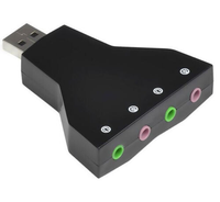 Carte audio virtuelle externe USB 7.1 3D avec double microphone et double interface audio, son et enregistrement indépendants pour PC et téléphone