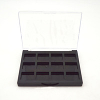 Palette à paupières magnétique personnalisée OEM 120*100mm vide, 10 godets métalliques rectangulaires, plateau en plastique 12 couleurs