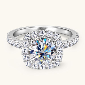 Anillos al por mayor de lujo con engaste de garra brillante de 8 mm y 2.0 ct de moissanita, anillos de compromiso y promesa de moda para mujer con certificado - Product Image 2