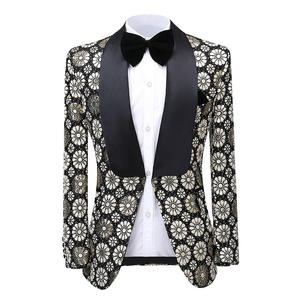 Traje de Hombre <span class=keywords><strong>HD206</strong></span>, Nuevo, de Marca de Lujo, con Estampado Floral, Corte Entallado, Esmoquin para Boda, Hecho a Medida, Traje Masculino para Novio, Fiesta - Product Image 3