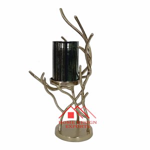 เชิงเทียนทองเหลืองสำหรับโรงแรมและร้านอาหารเชิงเทียนอลูมิเนียมสีทองสำหรับตกแต่งงานแต่งงาน - Product Image 6