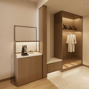 कस्टम आकार 3-4-5 स्टार होटल डिजाइन ठोस लकड़ी बेडरूम फर्नीचर सेट अतिथि कमरे फर्नीचर - Product Image 5