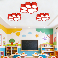 Plafonnier motif patte avec design griffe coloré 36W 64W LED suspension pour animalerie maternelle salle de classe éclairage