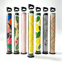 Sac de transport cylindrique suspendu en PVC transparent personnalisable, tube de rangement portable pour tapis de mahjong, tapis de table, et emballage de rouleaux d'art