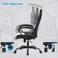Fauteuil de jeu d'ordinateur personnalisé chaise de jeu réglable en cuir noir style course pour joueur mobilier de bureau