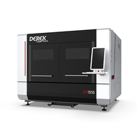 Máquina de Corte Láser de Fibra CNC Totalmente Cerrada Derek 1510, Sistema de Refrigeración por Agua Cypcut, Alta Precisión para Láminas de Metal, Acero y Aluminio