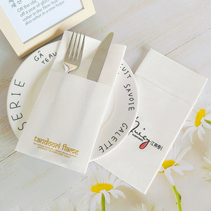1-ply mềm Trinh gỗ bột giấy airlaid Khăn ăn màu dùng một lần Cocktail bữa ăn tối serviettes gấp túi phong cách in cho nhà hàng - Product Image 1