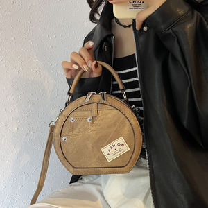 Sac à main rond pour femme, petit sac à main, sac à bandoulière simple, design tendance - Product Image 5
