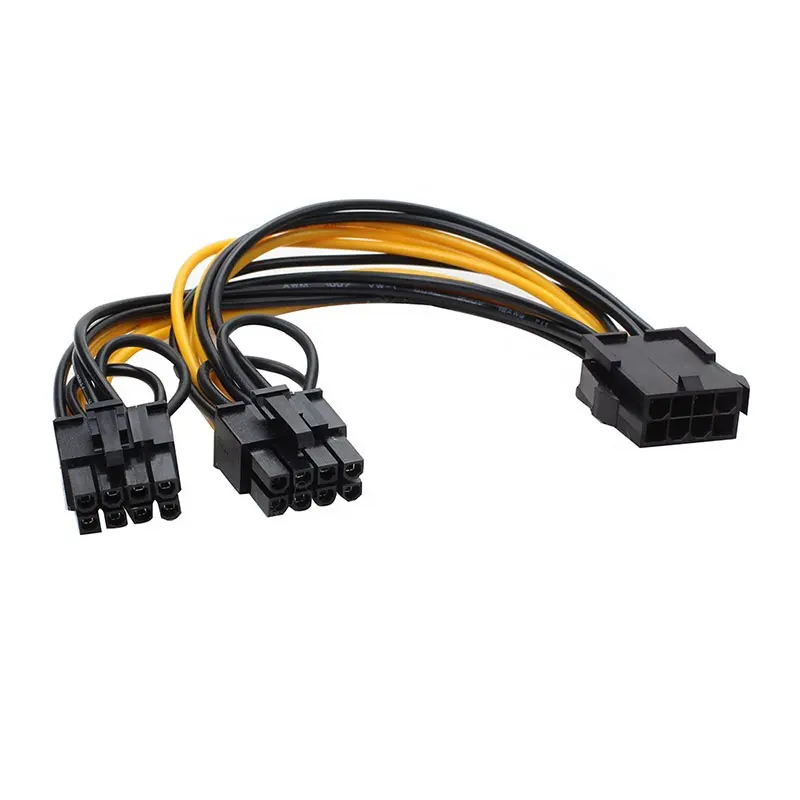 Kabel Catu Daya Adaptor Kartu Video Grafis, GPU PCI-E 8 Pin Ke 8 Pin (6 + 2) Pin VGA