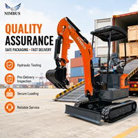 Mini-excavatrice NIMBUS 20X en promotion directe usine avec livraison gratuite, moteur Kubota D902, commande par joystick, chenilles en caoutchouc, pour travaux agricoles et de cour