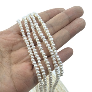 3mm Natural Freshwater <strong>Tiny</strong> Near Round <strong>Pearl</strong> 40cm <strong>Necklace</strong> Potato Round Baby <strong>Pearl</strong> <strong>Necklace</strong> Chocker - Product Image 1