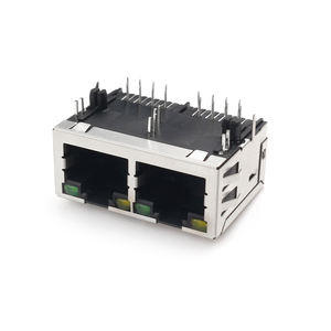 HAXN 99TB 1*2 10/100BT Tab up LED Connecteur Ethernet <span class=keywords><strong>RJ45</strong></span> magnétique - Product Image 2