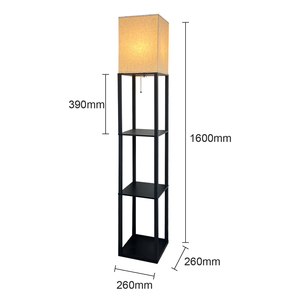 Moderne 1.6M Hoge Houten Planken Vloerlamp Met E27 Verlichting Lampen Stof Schaduw Vierkant Ontwerp Voor Boekenkamer Of Slaapkamer - Product Image 4
