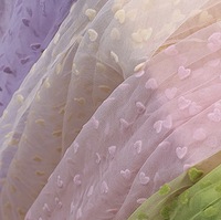 Tissu en dentelle suisse 20D violet floqué 23 g/m² ultra-fin 100 % polyester pour jupe, vêtement, tulle doux imprimé effet soie
