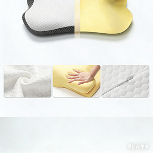 Oreiller cervical ergonomique réglable en mousse à mémoire de forme, soulagement des douleurs cervicales et housse respirante pour les dormeurs à domicile - Product Image 3