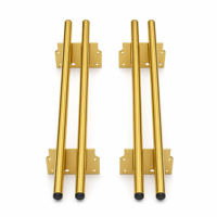 QLLY Pieds de meubles en métal double tube dorés de luxe robustes, pieds de canapé dorés, pieds de support d'armoire pour meubles de maison, 40 pièces/boîte