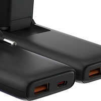 Chargeur mural pliable 35W avec prise EU, double port USB A + Type C PD QC3.0, adaptateur de charge rapide certifié CE RoHS pour les voyages