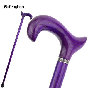 Canne de marche en bois motif léopard, fleur de prunier violette, style mode - Product Image 1