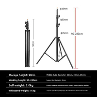 Soporte de Fondo de Aleación de Aluminio Reforzado de 2.8 Metros para Fotografía y Transmisión en Vivo, Soporte para Luz de Relleno, Capacidad de Carga de 16 kg
