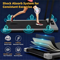 Tapis de course programmable sous le bureau avec modes d'entraînement réglables, écran LED, télécommande, pour la perte de poids