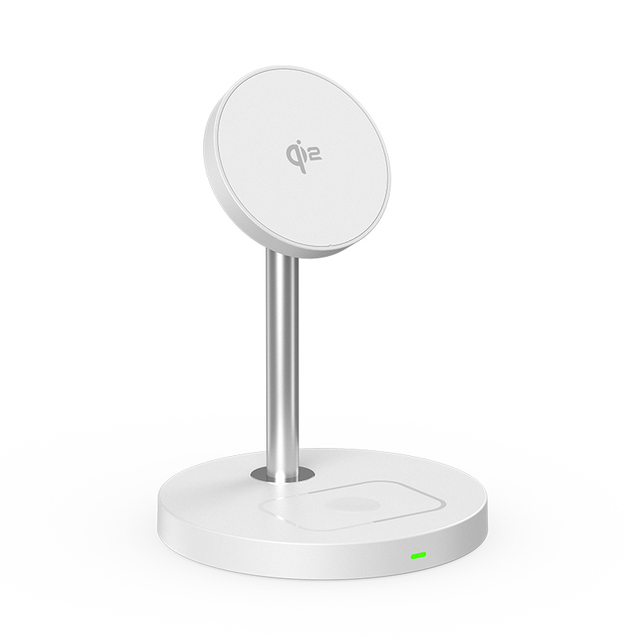 Customized Smart Watch Charging Station 15W Qi 2 Fast Magnetic Mobile Phone Docking Holder Rotating Wireless Charger