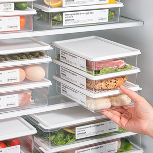 Transparent Storage <b>Box</b> Food Grade Plastic Airtight With Lid Multiple Sizes For Kitchen Refrigerator <b>Freezer</b> Vegetable Meat - Product Image 2
