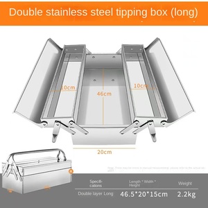 Boîte à outils en acier inoxydable de grande taille sur mesure, boîte de <span class=keywords><strong>rangement</strong></span> pliable multicouche pour l'extérieur, écologique, pour la réparation automobile - Product Image 3