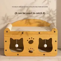 Rascador para Gatos de Cartón Corrugado de Dos Pisos, Resistente al Desgaste, para Todas las Estaciones, Sin Ensamblaje, con Diseño de Animales, Venta al por Mayor para Ferias de Mascotas